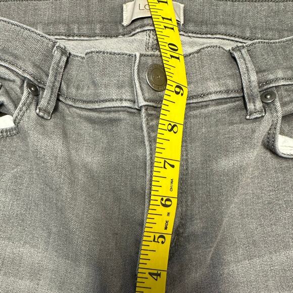 Loft Light Jeans Gray Modern Skinny Raw Hem Size 10 - Picture 6 of 7